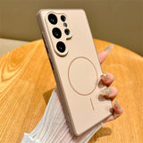 Luxury Matte Magnetic Wireless Charging Case For Samsung