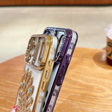 Bling Diamond Peacock Sparkly Electroplated Case For iPhone