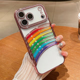 Plating Glitter Diamond Rainbow Quicksand Case For iPhone