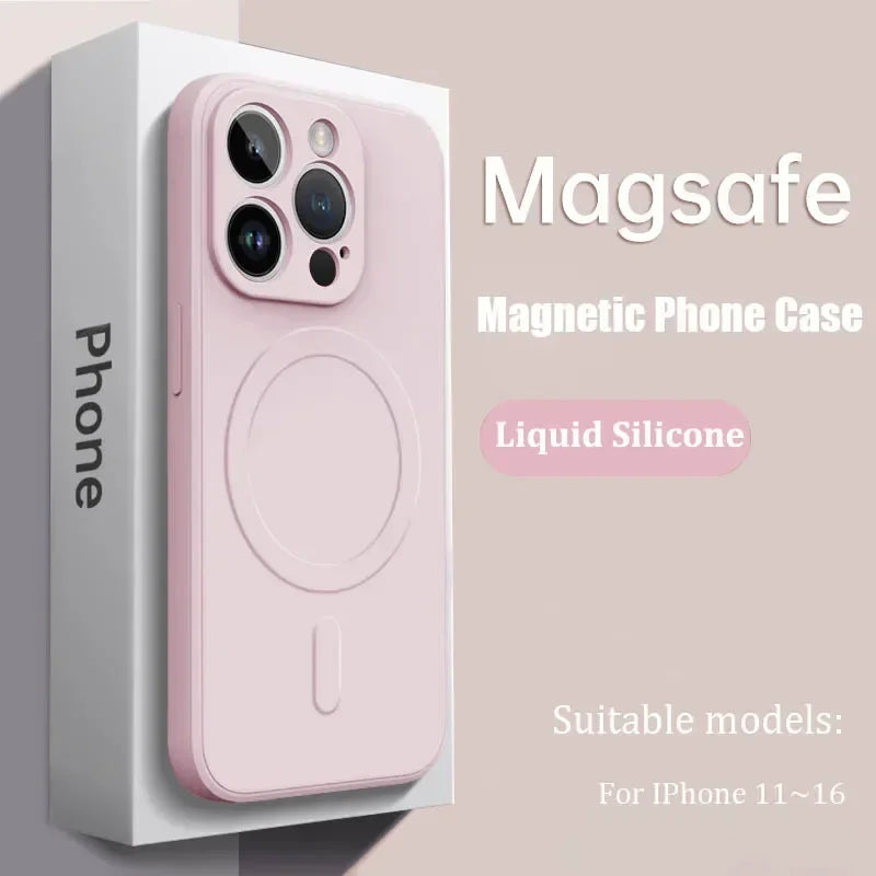Liquid silicone soft strong magnetic case for iPhone
