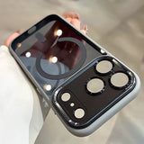 Metal Camera Bumper Magnetic Clear Case For iPhone