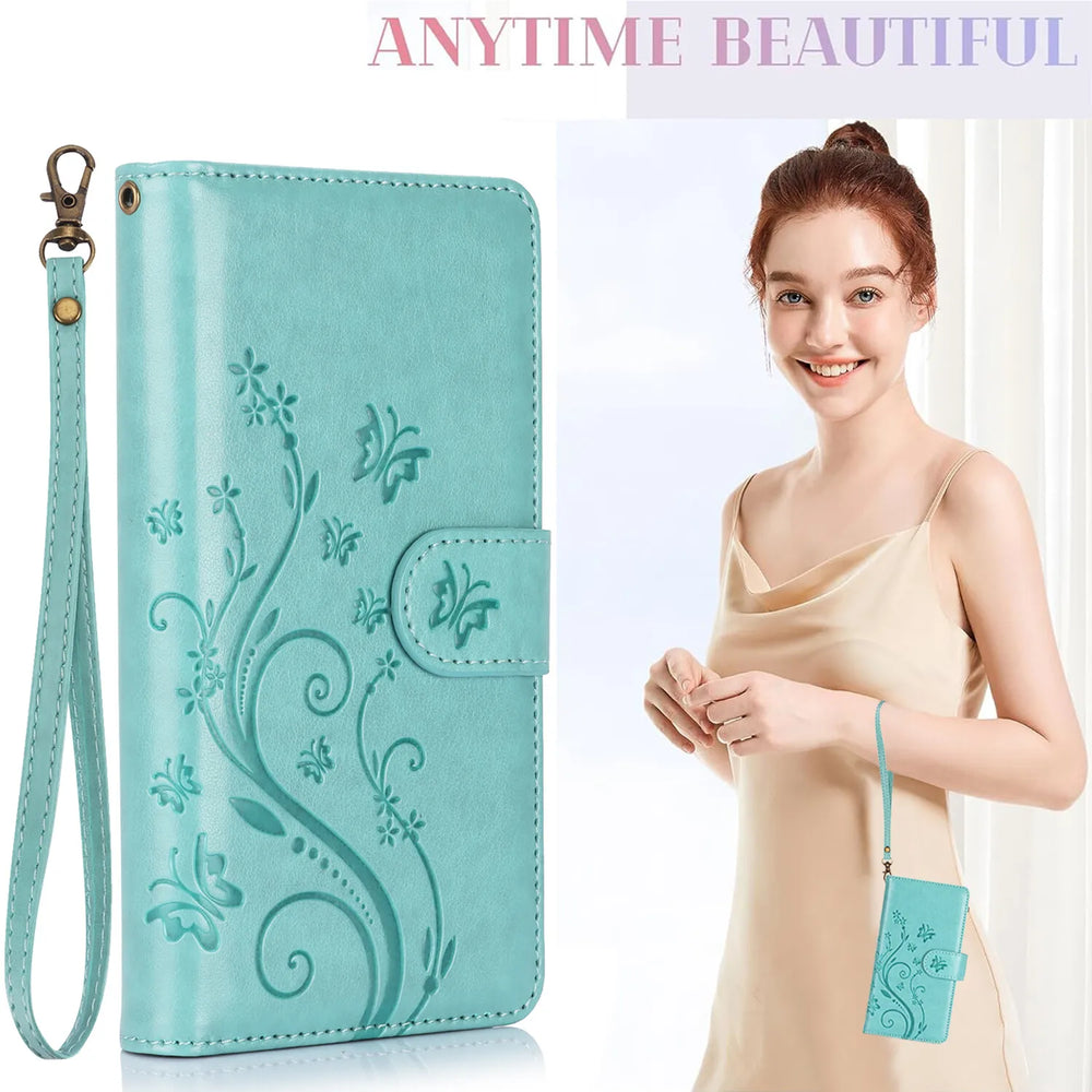 Leather Zipper Wallet Case For iPhone