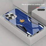 Gold Maple Leaf Wood Grain Case For iPhone