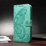 Leather Printed Butterfly Wallet Flip Case For iPhone