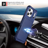 Wallet Card Holder Hybrid Rubber Bumper Case for iPhone