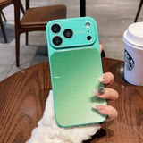 Gradient Glitter Tempered Glass Camera Protection Case For iPhone