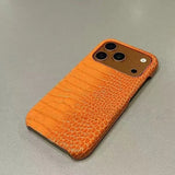 Luxury Glossy Crocodile Leather Texture Frameless Case For iPhone
