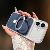 Magnetic 360° Holder Frosted Shockproof Case For iPhone