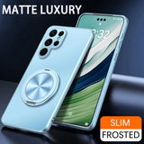Magnetic Stand Ring Holder Lens Frosted Case for Samsung