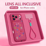 Colorful Heart Printed Strap Case For iPhone