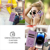 Leather Printed Butterfly Wallet Flip Case For iPhone