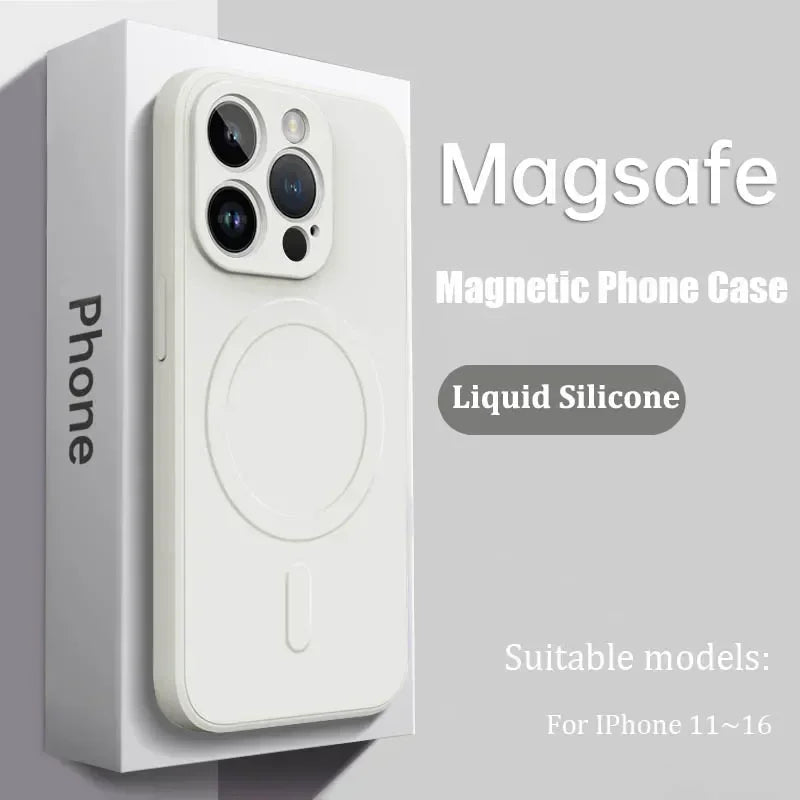Liquid silicone soft strong magnetic case for iPhone