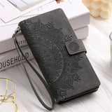 Embossing Leather Flip Wallet Case For Samsung