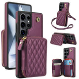 Long Lanyard Zipper Wallet Leather Case For Samsung