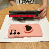 Mirror Love Heart Bracket Case For Samsung