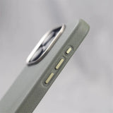 Alloy Lens Frame Particle Leather Magnetic Case For iPhone