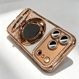Glitter Diamond Mirror Magnetic Stand Case for iPhone