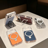 Magnetic 360° Holder Frosted Shockproof Case For iPhone