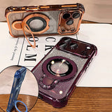 Glitter Plating Magnetic Stand Holder Case For iPhone