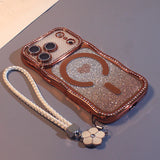 Rhinestone Glitter Magnetic Heart Case for iPhone