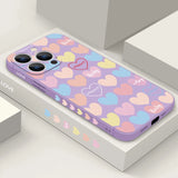 Luxury Colorful Love Hearts Lanyard Case For iPhone