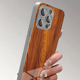 Solid Wood Texture Pattern Tempered Glass Case For iPhone