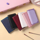 Rhombic Flap Wristlet Wallet Leather Case for Samsung