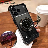 Shockproof Plating Magnetic Bracket Case for iPhone