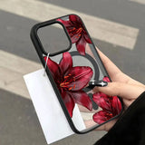 Red Lily Flower Magnetic Case for iPhone