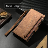 RFID Crossbody Zipper Leather Flip Wallet Case for Samsung