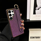Glitter Wristband Stand Plating Case for Samsung