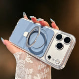 Magnetic 360° Holder Frosted Shockproof Case For iPhone