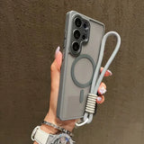 Magsafe Magnetic Matte Lanyard Case For Samsung