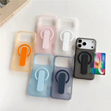 Translucent Grip Holder Card Slot Shockproof Case for iPhone