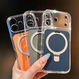 Magnetic 360° Holder Frosted Shockproof Case For iPhone