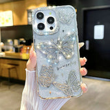 Rhinestone Butterfly Glitter Case For iPhone