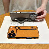 Wrinkle Leather Strap Shockproof Case For iPhone