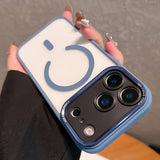 Metal Camera Bumper Magnetic Clear Case For iPhone