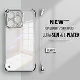 Luxury Plated Transparent Slim Frameless Case For iPhone