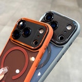 Metal Camera Bumper Magnetic Clear Case For iPhone