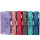 Embossing Leather Flip Wallet Case For Samsung