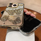 Diamond Butterfly Plating Case for iPhone