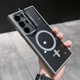 Transparent Magnetic Fold Holder Case For Samsung