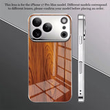 Solid Wood Texture Pattern Tempered Glass Case For iPhone