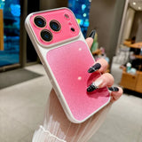 Fashion Large Window Glitter Color Contrast Case for iPhone