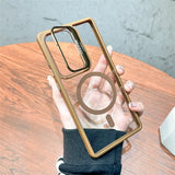 Transparent Magnetic Fold Holder Case For Samsung