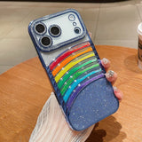 Plating Glitter Diamond Rainbow Quicksand Case For iPhone