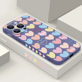 Luxury Colorful Love Hearts Lanyard Case For iPhone