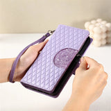 Long Lanyard Zipper Flip Leather Wallet Case for iPhone