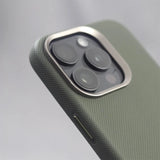 Alloy Lens Frame Particle Leather Magnetic Case For iPhone